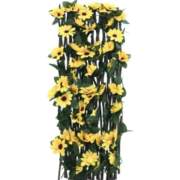 Buer, Spalier, Lysthuse Uden Tag^Udvideligt espalier med kunstig vedbend - Hegn til privatliv | Størrelse: 180x60 cm | Farve: Gul