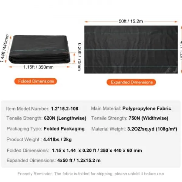 Sale Ukrudtsdug, 120x1520 cm, Sort, Polypropylen Haveduge