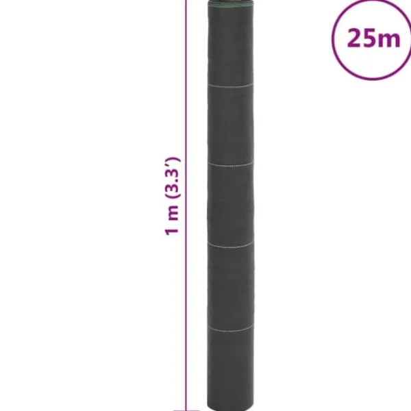 Haveduge^Ukrudtsdug 1x25 m - Effektiv ukrudtskontrol | Farve: Sort | Størrelse: 1x25 m