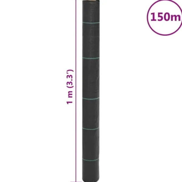 Haveduge^Ukrudtsdug 1x150m - Effektiv ukrudtskontrol | Farve: Sort | Størrelse: 1x150 m