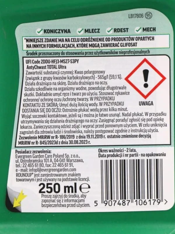 Ukrudtsmiddel^Ukrudtsmiddelkoncentrat 250 ml Roundup herbicid