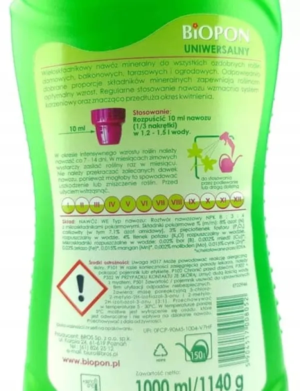 Discount Universalgødning 1L Intensiv vækst og smukke blomster Gødningsmidler