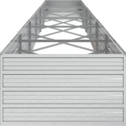 Plantningsbænke^Upphöjd odlingslåda i galvaniserat stål - Trädgårdsbädd | Färg: Silver | Storlek: 600x80x45 cm