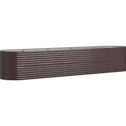 Upphöjd odlingslåda i pulverlackerat stål | Färg: Brun | Storlek: 368x80x68 cm Plantningsbænke