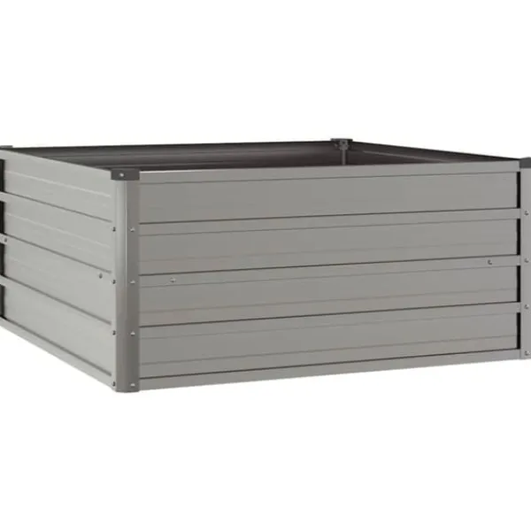 Krukker & Plantebeholdere^Upphöjd odlingslåda i rosttrögt stål - Hållbar trädgårdslösning | Storlek: 100x100x45 cm | Färg: Brunt