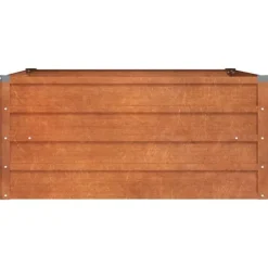 Krukker & Plantebeholdere^Upphöjd odlingslåda i rosttrögt stål - Hållbar trädgårdslösning | Storlek: 100x100x45 cm | Färg: Brunt