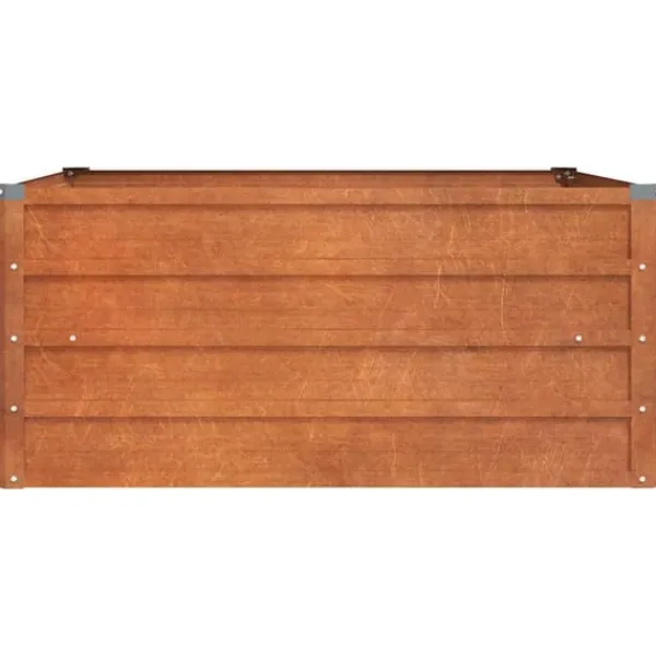 Krukker & Plantebeholdere^Upphöjd odlingslåda i rosttrögt stål - Hållbar trädgårdslösning | Storlek: 100x100x45 cm | Färg: Brunt