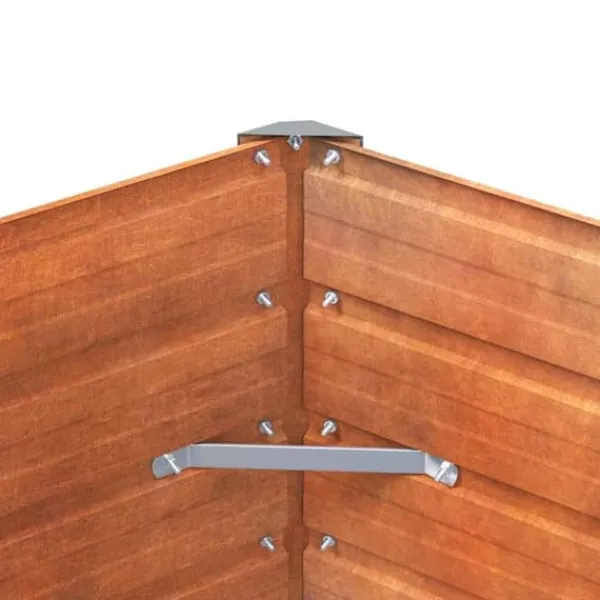 Krukker & Plantebeholdere^Upphöjd odlingslåda i rosttrögt stål - Hållbar trädgårdslösning | Storlek: 100x100x45 cm | Färg: Brunt