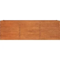 Plantningsbænke^Upphöjd odlingslåda i rosttrögt stål - Hållbar trädgårdslösning | Storlek: 240x80x77 cm | Färg: Rostbrun