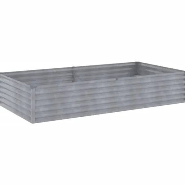 New Upphöjd odlingslåda i rosttrögt stål - Hållbar och dekorativ | Storlek: 195x100x36 cm | Färg: Brunt Plantningsbænke