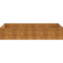 New Upphöjd odlingslåda i rosttrögt stål - Hållbar och dekorativ | Storlek: 195x100x36 cm | Färg: Brunt Plantningsbænke