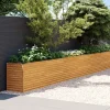 Discount Upphöjd Odlingslåda i Rosttrögt Stål - Hållbar och Dekorativ | Storlek: 578x50x69 cm | Färg: Brunt Plantningsbænke