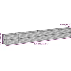 Discount Upphöjd Odlingslåda i Rosttrögt Stål - Hållbar och Dekorativ | Storlek: 578x50x69 cm | Färg: Brunt Plantningsbænke