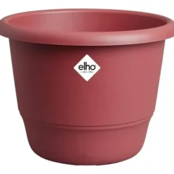 Best Urtepotte - ELHO - Amiga Rund 30 - Rød - L 30 x B 29,5 x H 22 cm - Udendørs - 100% genbrugt Krukker & Plantebeholdere