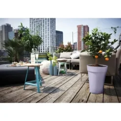 Krukker & Plantebeholdere^Urtepotte - Elho - Loft Urban Rund - Højde 35 - Lilla - L 34 x B 33,5 x H 45 cm - Udendørs - 100% genbrugt