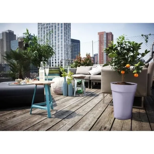 Krukker & Plantebeholdere^Urtepotte - Elho - Loft Urban Rund - Højde 35 - Lilla - L 34 x B 33,5 x H 45 cm - Udendørs - 100% genbrugt