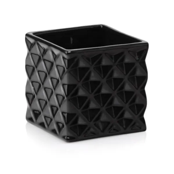 Krukker & Plantebeholdere^Urtepotte | PIANO | firkantet sort lille | 13x13 cm | ALL 127755