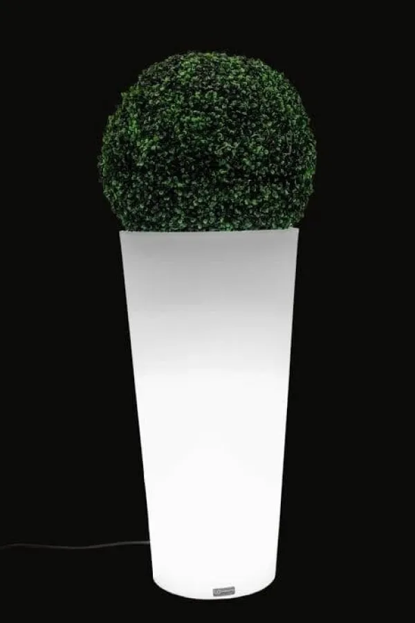 Clearance Urtepotte med LED-belysning 80 cm høj – hvid Krukker & Plantebeholdere
