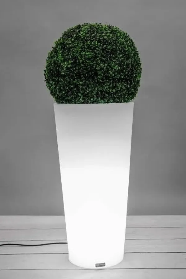 Clearance Urtepotte med LED-belysning 80 cm høj – hvid Krukker & Plantebeholdere