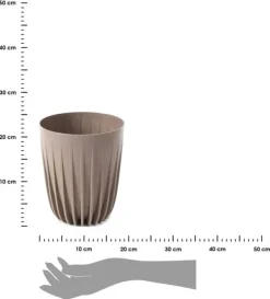 Clearance Urtepotte Strippet ECO kaffe latte 19xh23 Krukker & Plantebeholdere