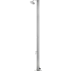Discount Utedusch med huvuddusch och fotkran - Rostfritt stål | Höjd: 215 cm Spa & Udendørsbad