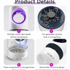 Online UV Attraktion Light Mosquito Killer USB Elektrisk Bug Zapper Skadedyrsfælder