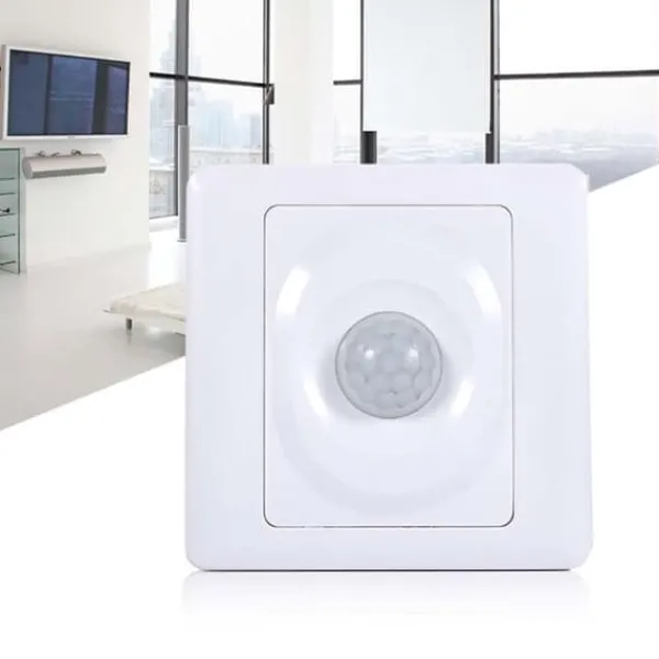 Bevægelsesdetektorer^220V Automatisk Infrarød PIR Kropsbevægelsessensor Afbryder Vægmonteret LED Natlampe