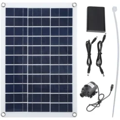 Springvand & Damme^12V Solar Vandpumpe Professionel Effektiv Støjsvag Solcelledrevet Vandfontænepumpe til Fuglebadedamme Have