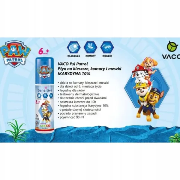 Sale VACO Paw Patrol væske til myg, flåter og knott Sensitive børn 6+ 90ml Insektmiddel & Dyreafvisende Middel