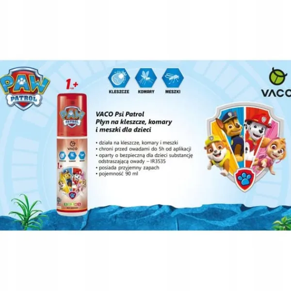 Insektmiddel & Dyreafvisende Middel^VACO Paw Patrol væske til myg, flåter og knott børn 1+ 90 ml
