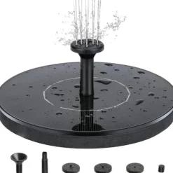 Best Vand Springvand Soldrevet 13cm Solar Springvand Vandfontæne Udendørs Sort Springvand & Damme