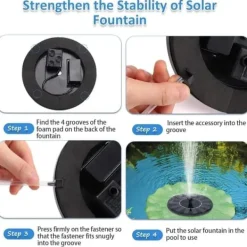 Best Vand Springvand Soldrevet 13cm Solar Springvand Vandfontæne Udendørs Sort Springvand & Damme
