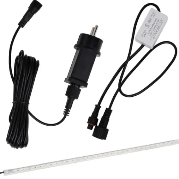Springvand & Damme^Vandfald med LED RGB-farver i rustfrit stål - Dekorativ havedam | Størrelse: 30 cm