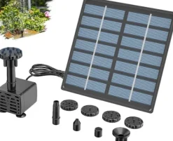 Hot Vandfontæne med solceller og 6 sprinklerhoveder Dyser-Solar springvandspumpe Springvand & Damme
