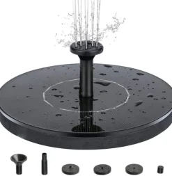 New Vandfontæne solcelledrevet 13 cm Sort Springvand & Damme