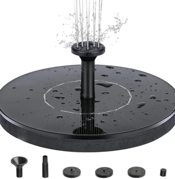 New Vandfontæne solcelledrevet 13 cm Sort Springvand & Damme