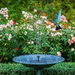 Vandfontæne solcelledrevet 16 cm Sort Springvand & Damme
