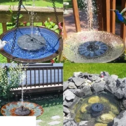 Outlet Vandfontæne solcelledrevet 16 cm Sort Springvand & Damme