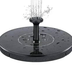 Springvand & Damme^Vandfontæne solcelledrevet 18 cm med hvid LED-belysning