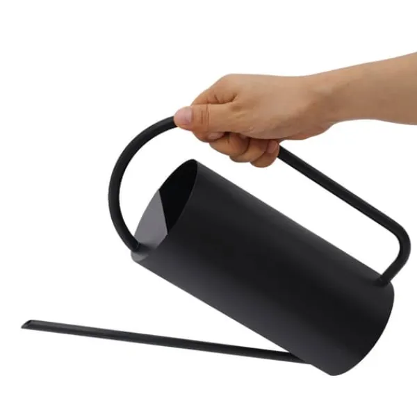 Best Vandkande - Rustfrit stål 201 - Lang tud - 1,4 L - Til stue- og hængeplanter - Bund Ø10 cm - Sort Vanding