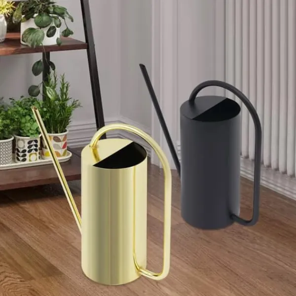 Best Vandkande - Rustfrit stål 201 - Lang tud - 1,4 L - Til stue- og hængeplanter - Bund Ø10 cm - Sort Vanding