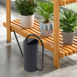 Best Vandkande - Rustfrit stål 201 - Lang tud - 1,4 L - Til stue- og hængeplanter - Bund Ø10 cm - Sort Vanding