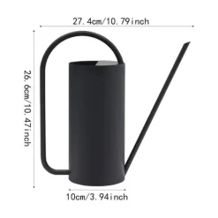 Best Vandkande - Rustfrit stål 201 - Lang tud - 1,4 L - Til stue- og hængeplanter - Bund Ø10 cm - Sort Vanding