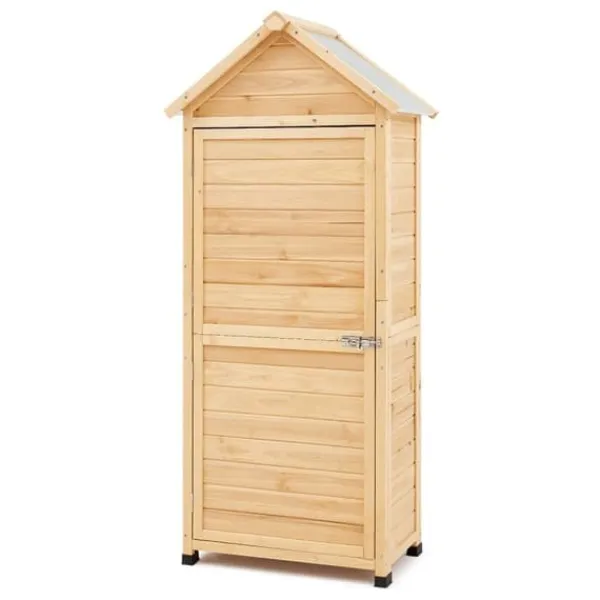 Clearance Vandtæt udendørs træopbevaringsskur 28x63 tommer, haveredskabsskur, holdbar og rummelig, perfekt til haven. Skure, Garager & Carports