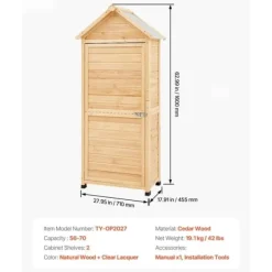 Clearance Vandtæt udendørs træopbevaringsskur 28x63 tommer, haveredskabsskur, holdbar og rummelig, perfekt til haven. Skure, Garager & Carports