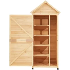 Clearance Vandtæt udendørs træopbevaringsskur 28x63 tommer, haveredskabsskur, holdbar og rummelig, perfekt til haven. Skure, Garager & Carports