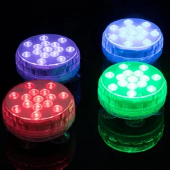 New Vandtætte RGB LED poollamper 4-pak med fjernbetjening Pool- & Spatilbehør