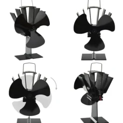 New Varmedrevet ovnventilator 3 blade sort - Brændeovnsventilator - Brændeovnsventilatorer - Home & Living Tilbehør Til Brændeovne & Pejse