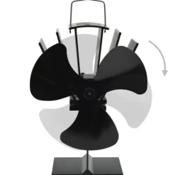 New Varmedrevet ovnventilator 3 blade sort - Brændeovnsventilator - Brændeovnsventilatorer - Home & Living Tilbehør Til Brændeovne & Pejse