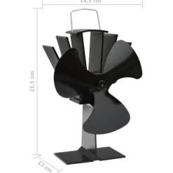 New Varmedrevet ovnventilator 3 blade sort - Brændeovnsventilator - Brændeovnsventilatorer - Home & Living Tilbehør Til Brændeovne & Pejse